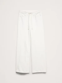 Mid-Rise Wide-Leg Drawstring Jean