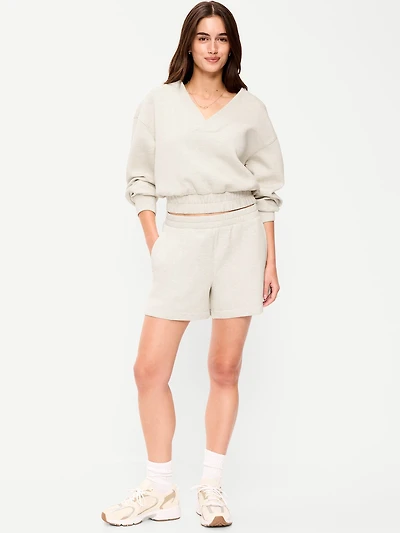 High-Waisted Bounce Fleece Shorts - 5-inch inseam