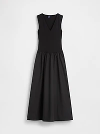 Mixed Media Drop-Waist Maxi Dress