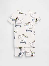 Pyjama court en coton biologique brossé à motif de mouettes trottinette pour Bébé et Tout-petit