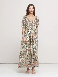 Lightweight Cotton Scoop-Neck Maxi Dress