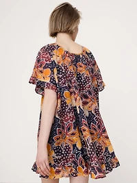 Ruffle Trim Mini Dress