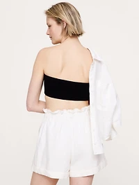 3.5" Paperbag-Waist Pull-On Linen Short