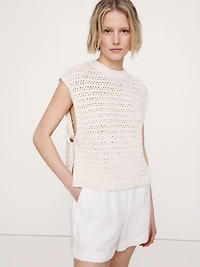 3.5" Paperbag-Waist Pull-On Linen Short