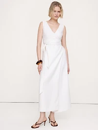 Linen Crossback Maxi Dress