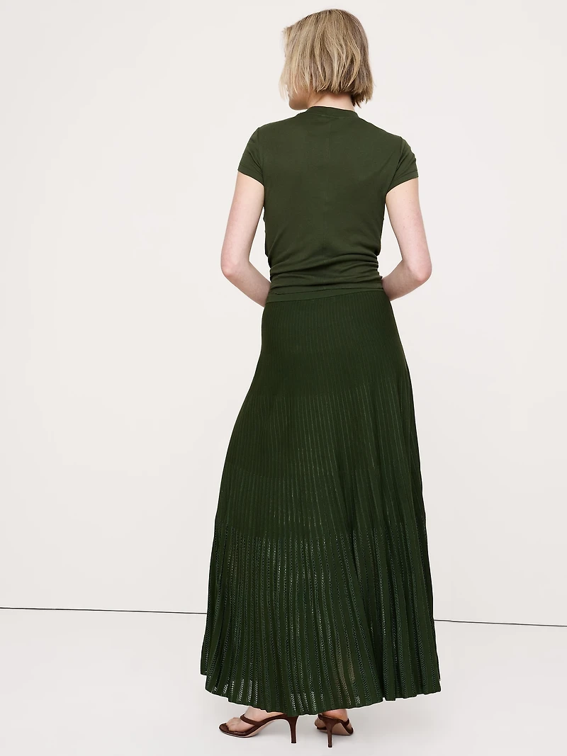 Sculpted Eyelet Maxi Skirt