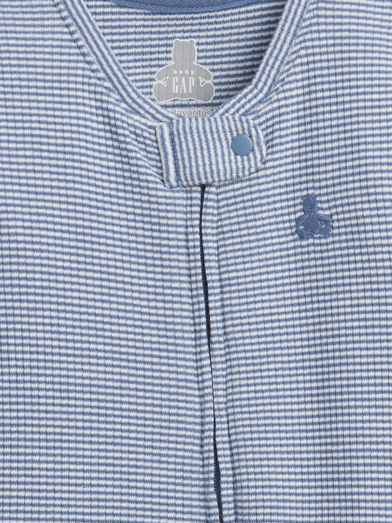 Baby First Favorites TinyRib Stripe Footed One-Piece