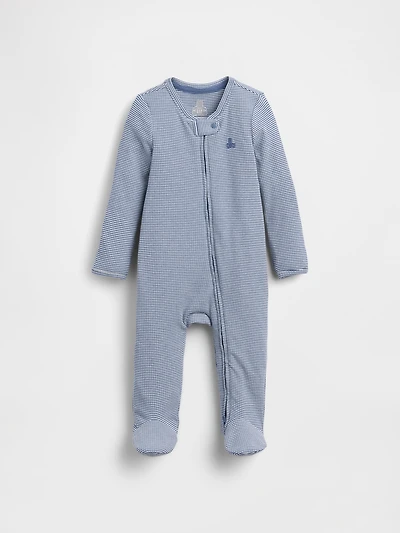 Baby First Favorites TinyRib Stripe Footed One-Piece
