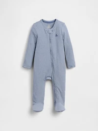 Baby First Favorites TinyRib Stripe Footed One-Piece