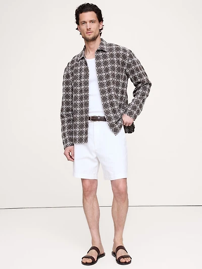 Relaxed-Fit Embroidered Linen Long-Sleeve Resort Shirt