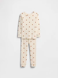 Pyjama en coton biologique brossé à motif d’ourson et de citrouilles pour Enfant Bébé
