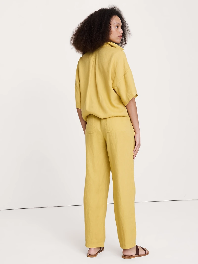 The Getaway Straight-Leg Pull-On Pant Linen
