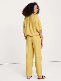The Getaway Straight-Leg Pull-On Pant Linen