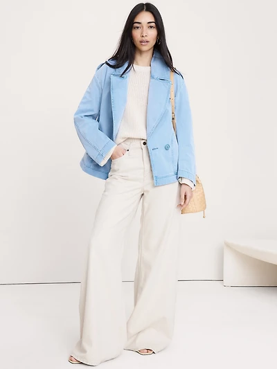 Cotton Twill Peacoat