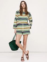Relaxed Cotton Boat-Neck Top