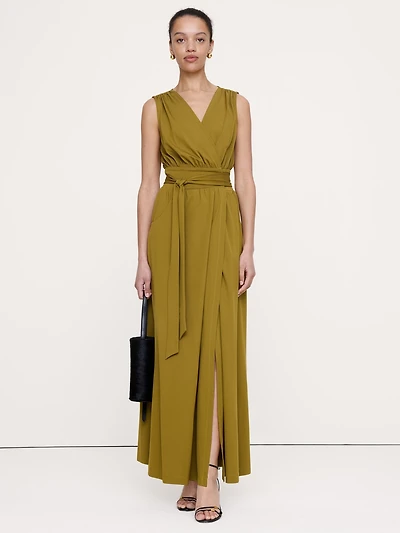 Knit Wrap Maxi Dress