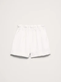 3.5" Paperbag-Waist Pull-On Linen Short