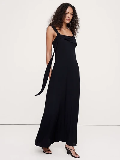Drapey Georgette Bias-Cut Slip Dress