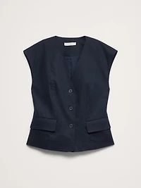Stretch Linen-Viscose Vest