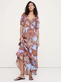 Lightweight Cotton Scoop-Neck Maxi Dress