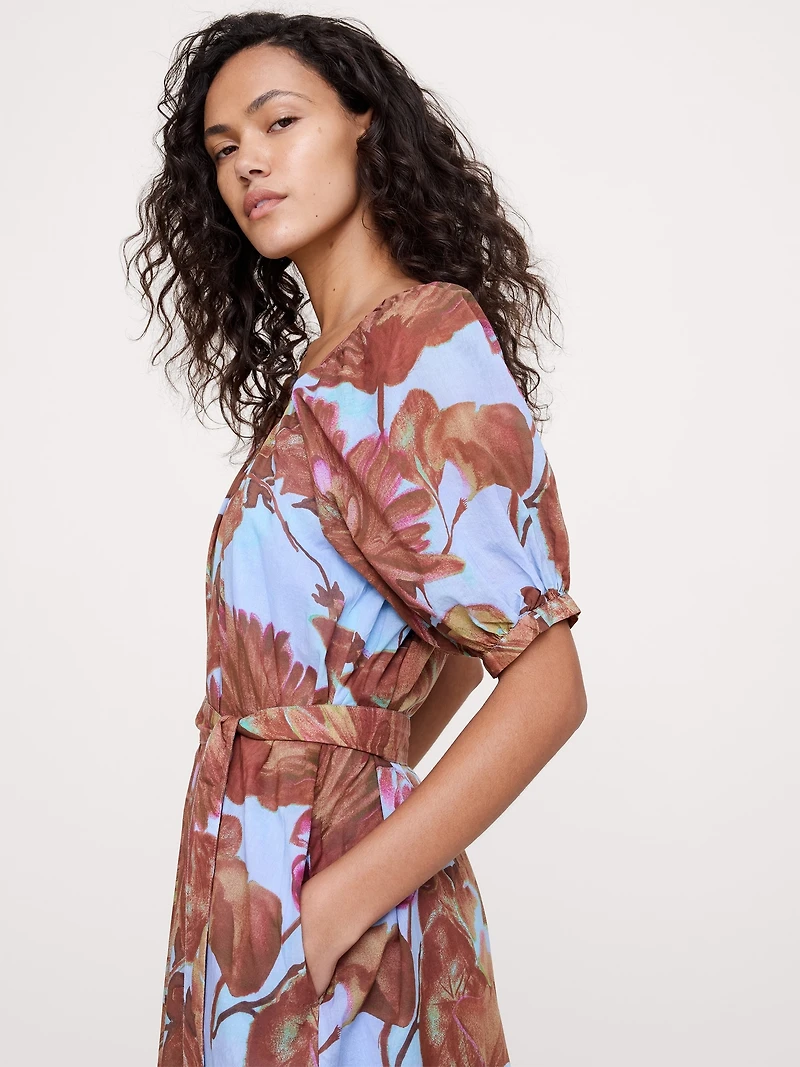 Lightweight Cotton Scoop-Neck Maxi Dress