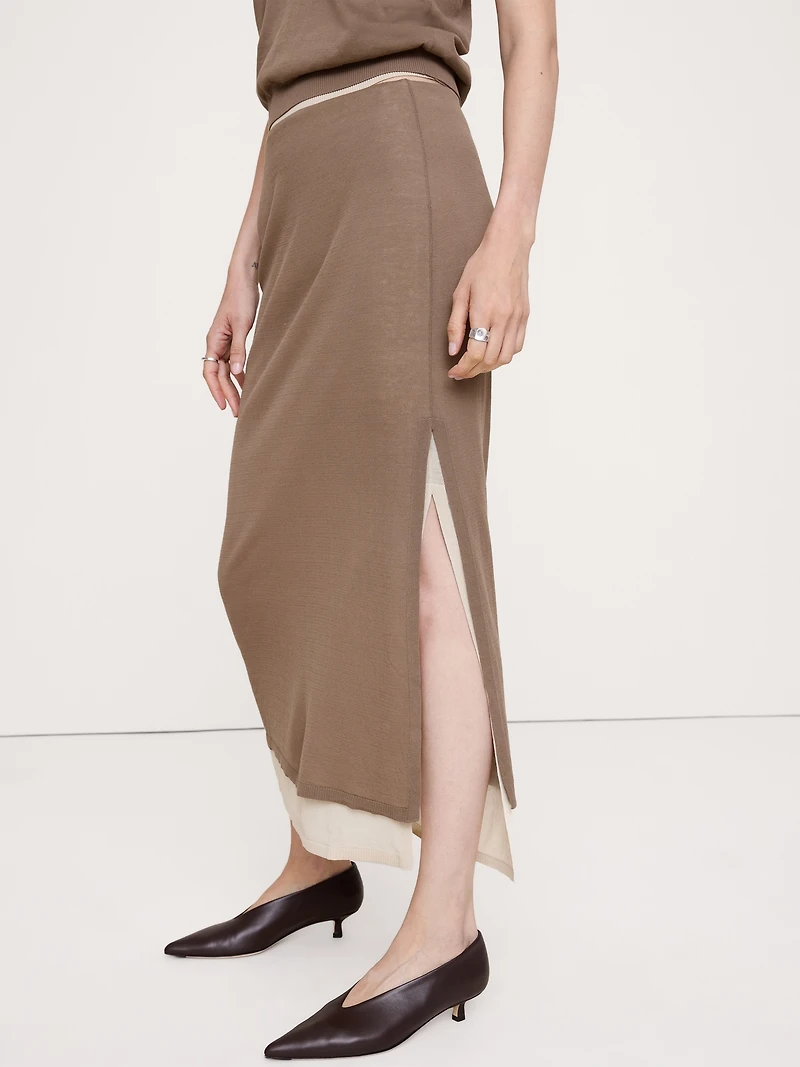 Layered Ultra-Fine Cotton Maxi Skirt