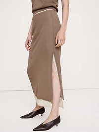Layered Ultra-Fine Cotton Maxi Skirt