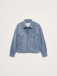 Ramie-Cotton Trucker Jacket
