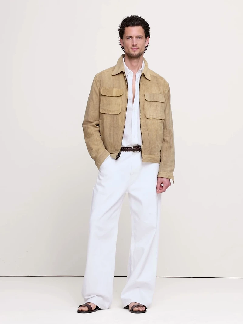 Ramie-Cotton Flight Jacket