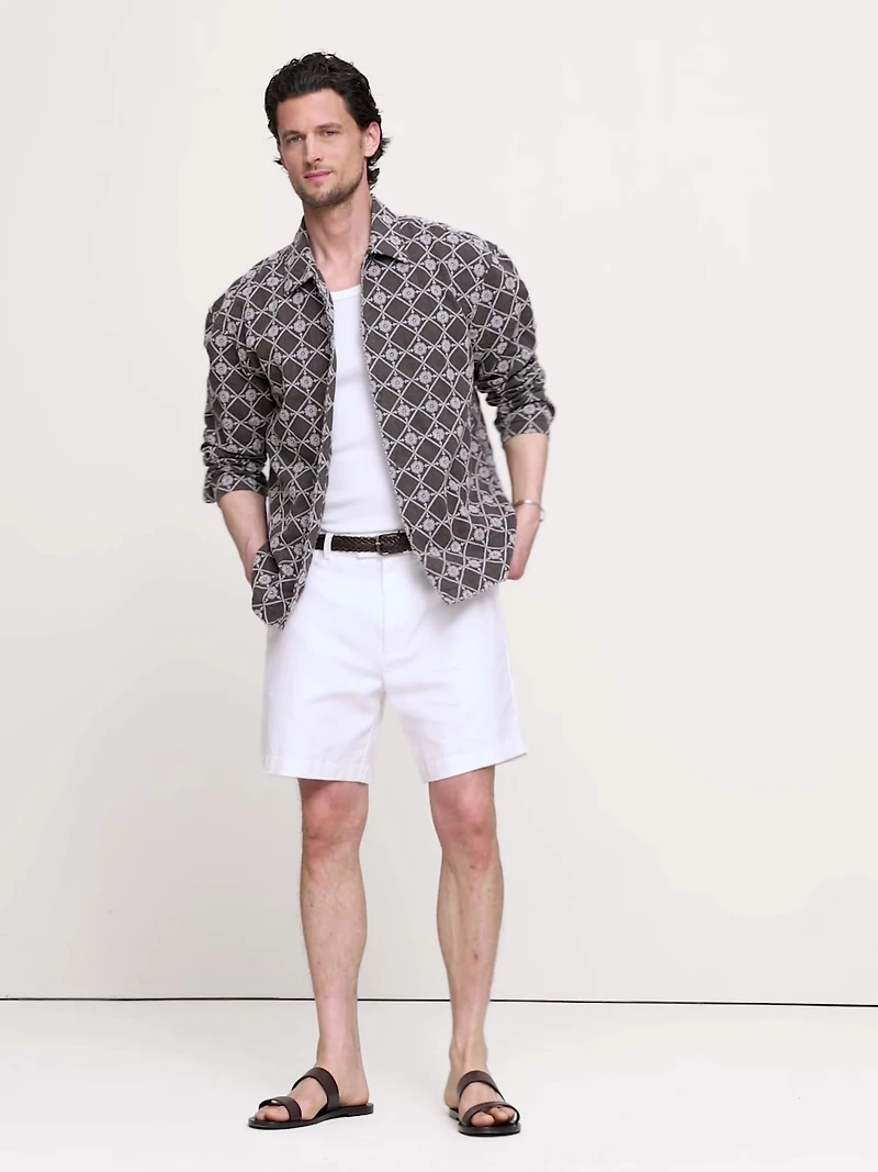 Relaxed-Fit Embroidered Linen Long-Sleeve Resort Shirt
