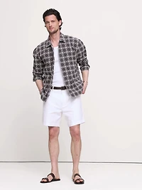 Relaxed-Fit Embroidered Linen Long-Sleeve Resort Shirt