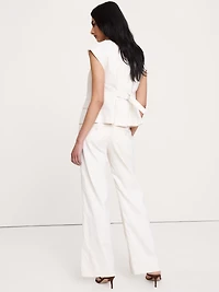 Low-Rise Wide-Leg Stretch Linen-Viscose Pant