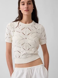 100% Cotton Crochet Sweater