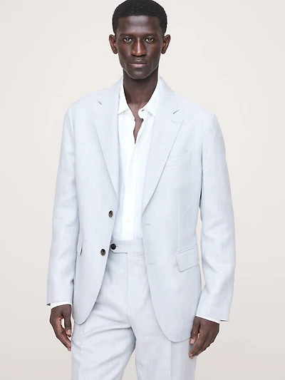 Tailored Slim-Fit Herringbone Linen-Merino Suit Jacket