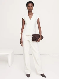 Stretch Linen-Viscose Vest