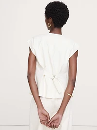 Stretch Linen-Viscose Vest