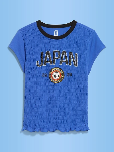 FIFA World Cup 26™ Japan Smocked Graphic T-Shirt for Women