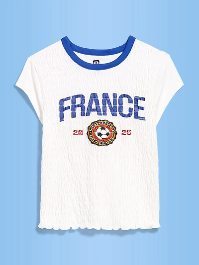 FIFA World Cup 26™ France Smocked Graphic T-Shirt for Women
