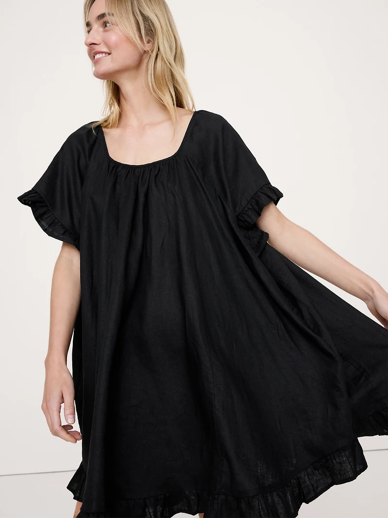 Ruffle Trim Mini Dress