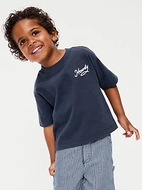 T-shirt droit surdiMen'sionné à manches courtes et imprimé pour tout-petit