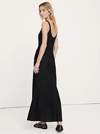 Linen Bias-Cut Maxi Dress