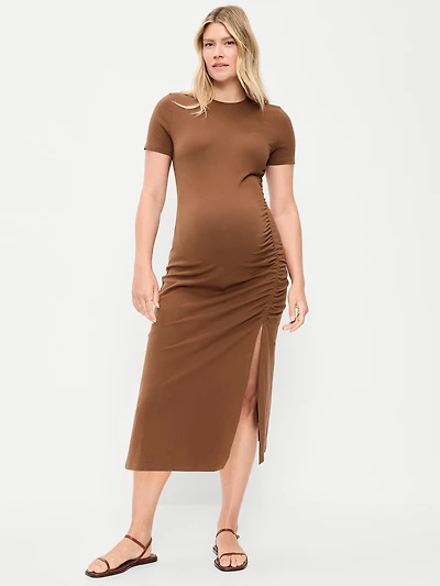 Robe froncée à manches courtes de maternit