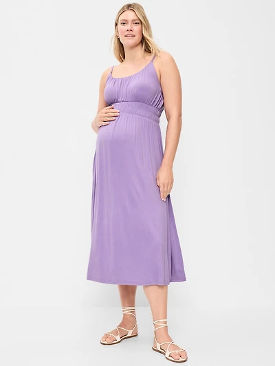 Robe à smocks ajustée et évasée de maternit