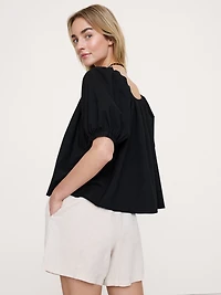 Breezy Cotton Scoop-Neck Top