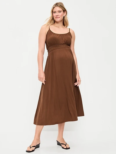 Robe à smocks ajustée et évasée de maternit