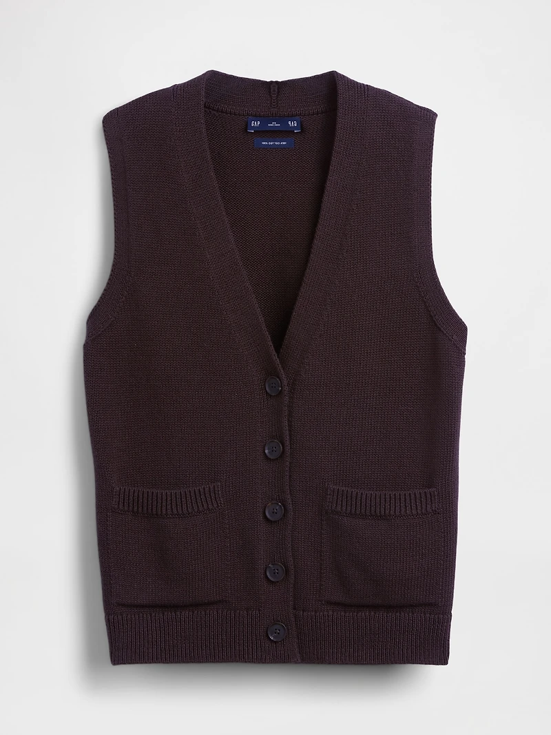 100% Cotton Pocket Sweater Vest