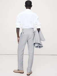 Tailored Slim-Fit Herringbone Linen-Merino Suit Pant
