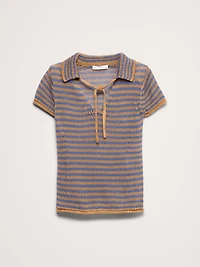 Heirloom Linen Tie-Neck Polo