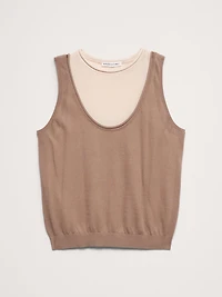 Sheer Ultra-Fine Cotton Layered Tank