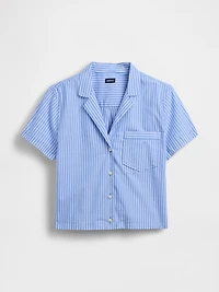 Poplin Stripe Crop PJ Shirt